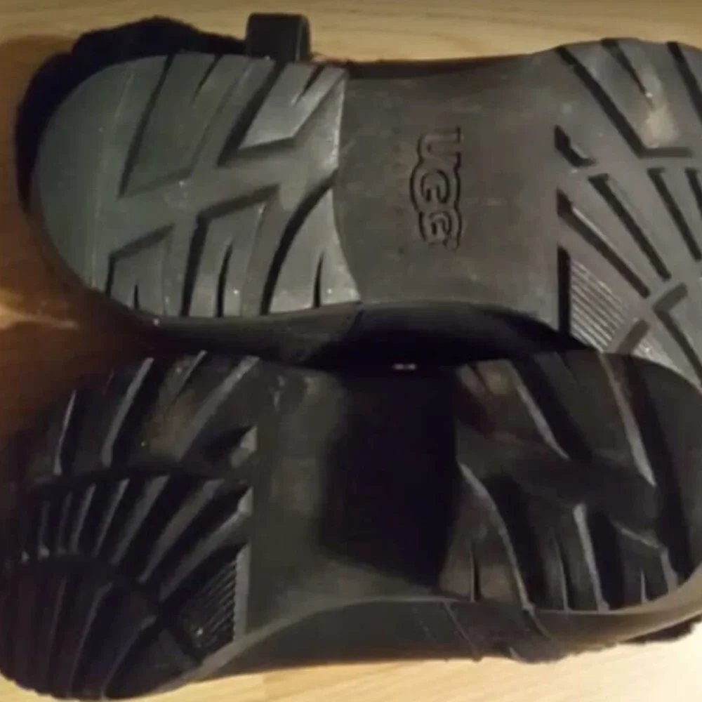 UGG Black Bellevue Fur Shearling Fold Over Boots US Sz 7